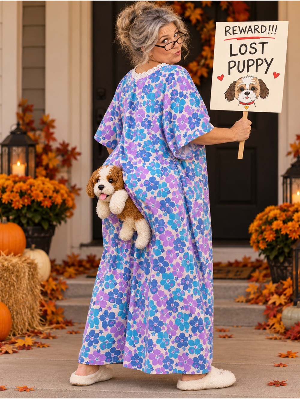 Oversized Floral Muumuu Halloween Costume Mimi Bobeck King Homer 4X+